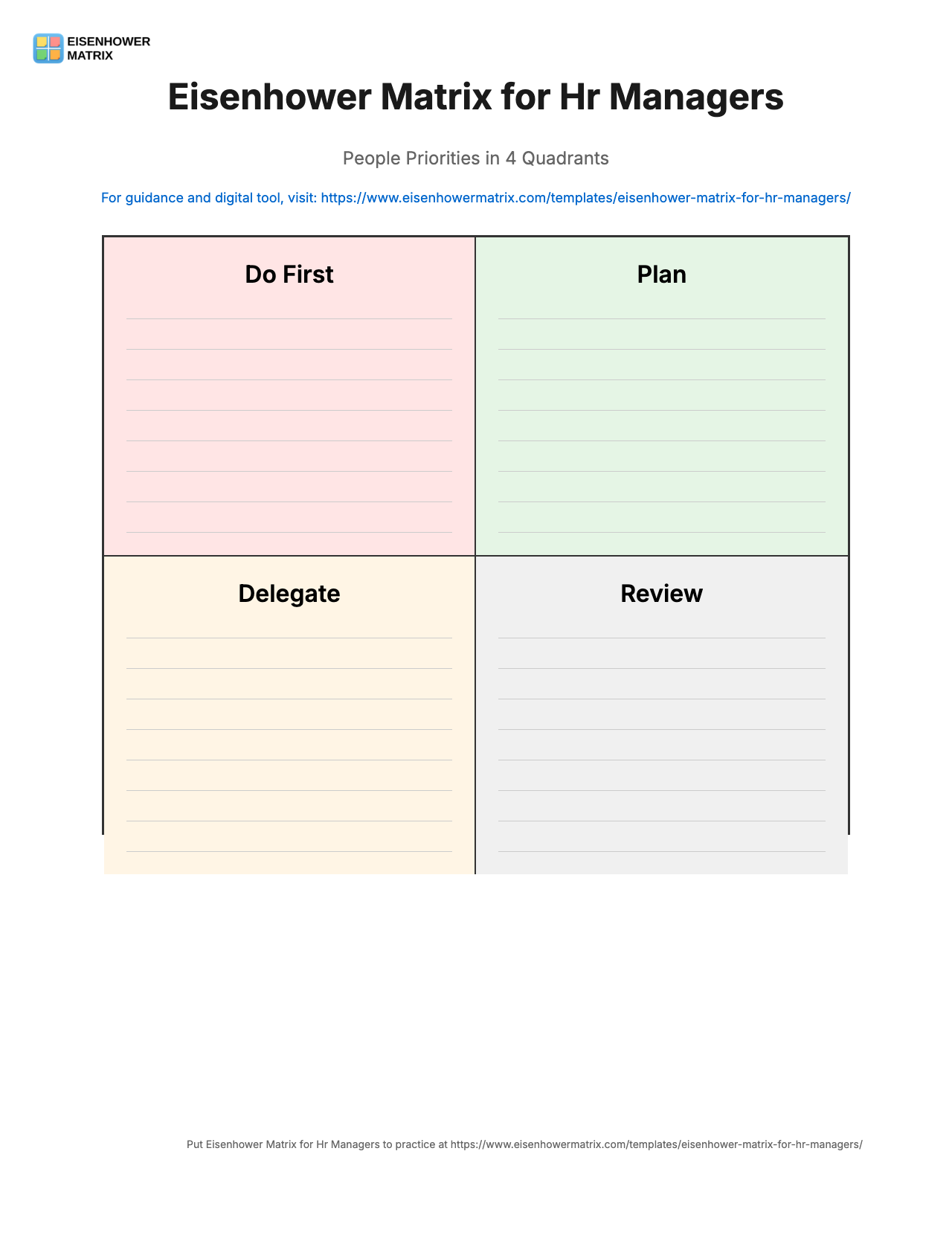 Eisenhower Matrix for Hr Managers